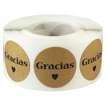Gamtos Kraft Gracias ispanijos Ačiū, etiketės, Lipdukai antspaudas etiketės ir pakuotės lipdukai scrapbooking kanceliarinės prekės lipdukas