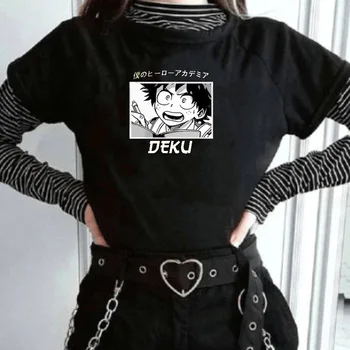 Anime Midoriya Izuku Deku T Shirt Mano Herojus akademinės bendruomenės T-shirt Moterims, Vyrams Medvilnės Vasaros Mados Boku No Herojus akademinės bendruomenės Grafinis Tees