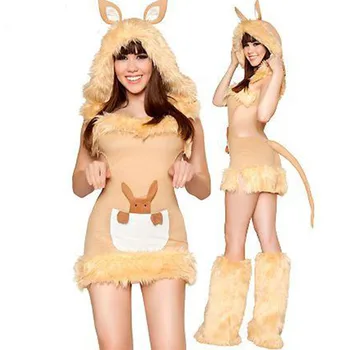 Didmeninė Seksualus Kengūros Kostiumas Deguisement Helovinas Kostiumas Moterims Cosplay Furry Gyvūnų Fancy Dress Kostiumai