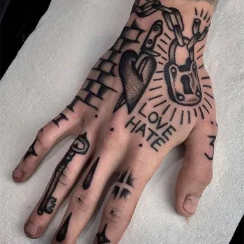 Juoda Punk Stiliaus Rankas Laikinas Tatuiruotes Vyrų, Moterų Rankos Body Art Vandeniui Tatuajes Temporales Netikrą Tatoos Kietas Tatto decal