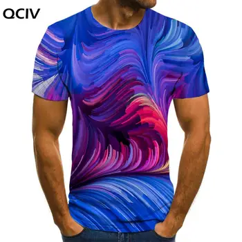 QCIV Geometrinis marškinėliai Vyrams Psichodelinio Tshirts Atsitiktinis Išmaišykite Anime Drabužių Spalvos marškinėliai 3d trumpomis Rankovėmis vasarą Naujas Plonas O-Kaklo
