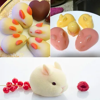 3D Easter Bunny Šokolado Silikoninė Forma Kepimui Triušio Formos, prancūzų Desertas Minkštas Mousse Cake Gyvūnų Pelėsių