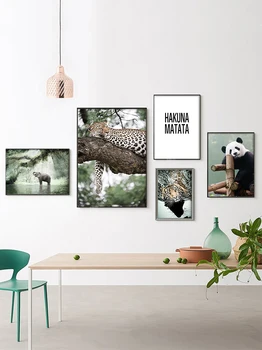 Gyvūnų Plakatas Džiunglių Drobė Menas Spausdinti gamtinio Kraštovaizdžio Papūga Panda Dažymas Šiaurės šalių Namų Dekoro Sienos Nuotraukas, už Kambarį