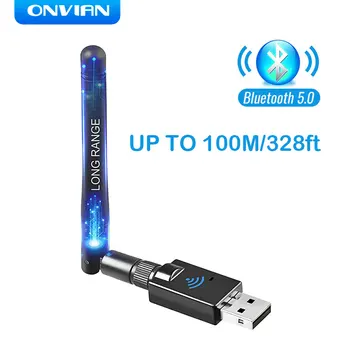 Onvian tolimojo USB Bluetooth 5.0 Adapteris 100M PC USB Bluetooth Adapteris Belaidis Garso Raktą Ir 