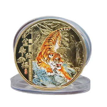 Naujųjų Metų Tigrinės Spalvos Aukso Kinijos Kolekcines Monetas už Turto ir Sėkmės Talismanas Naujųjų Metų 2022 Suvenyrų Dovanos