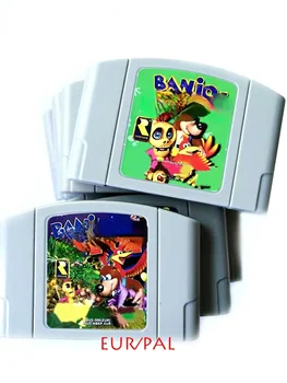 EUR PAL Versija Žaidimo Kasetė 64 Bitų Vaizdo Žaidimų Konsolės Banjo-Kazooie Pirtis-Tooie