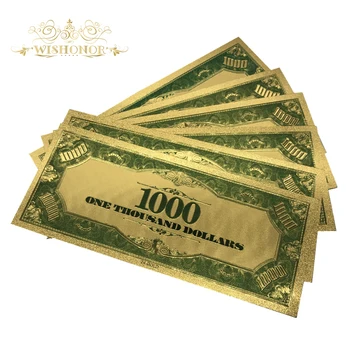 10vnt/Daug 1899 Metų Spalva JAV Aukso Banknotų 1000 Dolerio Banknotų Replika Pinigų Sąskaitas Auksą, Padengtą Verslo Dovanų Kolekcija