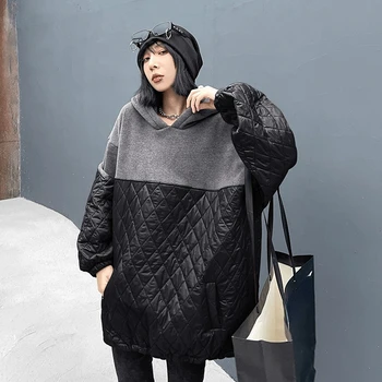 Max LuLu Moterų Mados Kratinys Dizaino Megztiniai 2021 Žiemos Britų Stiliaus Prarasti Atsitiktinis Hoodies Punk, Gothic Gobtuvu Drabužiai
