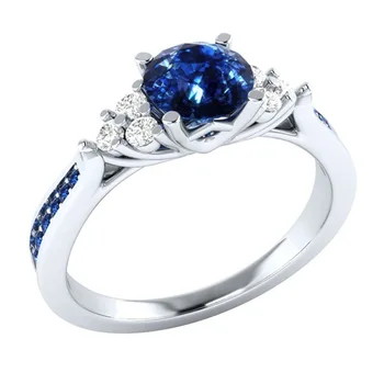 2021 nauja 925 Sterlingas Sidabro Žiedai bule Akmuo safyras Vestuvių, Sužadėtuvių Žiedai Moterų Valentino Dienos Dovanų