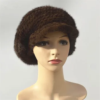 Nekilnojamojo audinės kailio beretė moterų skrybėlę mink beretė mergina kepurės prancūzų stiliaus elegantiškas skrybėlės moterims mielas žiemos flapcap juoda raudona juoda H51