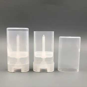 70pcs 15ml 15g plokščio ovalo formos PP plastiko tuščias lūpų dažai, lūpų balzamas dezodorantas vamzdis konteinerių (balta, juoda, aišku)