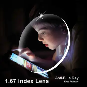 Anti-Blue Ray Objektyvas 1.67 Bendrą Viziją, Trumparegystė Presbyopia Recepto Optinis Objektyvas Už Akių Apsauga Skaitymo Akiniai
