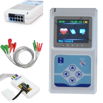TLC9803 24H Dinaminis EKG Holter Mašina Nešiojamų 3 Sukelti Electrocardiograph Nešiojamą EKG Monitorius 24 valandų HR Analyzer 