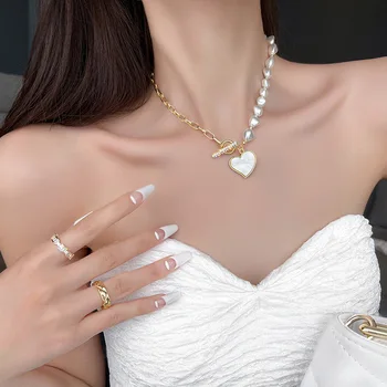 Saldus kietas clavicle grandinės vasaros 2021 nauja banga moterų šviesos prabanga nišą dizaino meilės perlų vėrinį temperamentas vyresnysis prasme