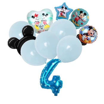 11pcs/set Mickey Minnie Mouse Temą Folija Baliono Numeris Lateksiniai Balionai Vaikų Gimtadienio Gimtadienio Dekoracijas, Baby Shower