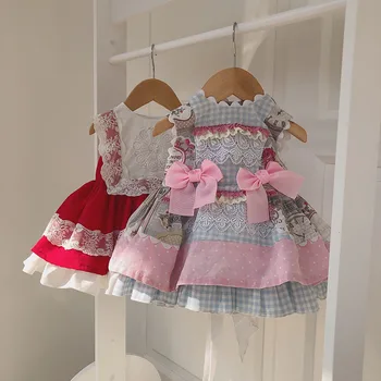 2020summer Ispanija Mergaitės Suknelė, Liemenė-Princesė Dress Kūdikių Mergaičių Medvilnės Saldus Lolita Dress Vaikai Suknelės Mergaitėms Šalis Atostogų Suknelė