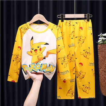 Boutique Vaikams Drabužių Berniukas Pikachu Pižama ilgomis rankovėmis Kelnės Tiktų Pavasarį ir Rudenį, 3-8y Mergaitė Mielas Namų Paslauga Naruto