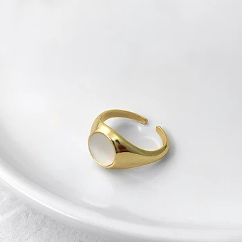 Peri'sBox Minimalistinio Platus, Apvalus Natūralus Lukštais Žiedai Aukso Spalvos Atidaryti Piršto Žiedą Mados Mados Pareiškimą, Žiedai, Moterų Papuošalai