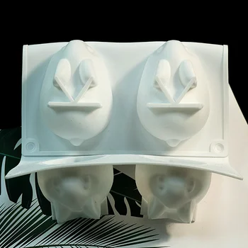 3D Mielas Triušis Silikono Formos Virtuvės Dervos Kepimo Įrankis 