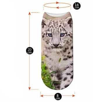 Naujas 3D Spausdinimo Leopard Kojinės Moterims Gyvūnų Juokinga Trumpas Kojines Cheetah Meias Moterų Black Panther Kulkšnies Calcetines Kojinių