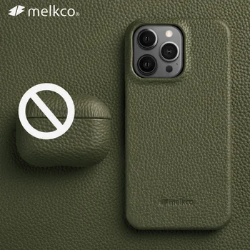 Melkco Premium natūralios Odos Atveju iPhone, 13 Pro Max mini Prabangių Verslo High-end karvės odos Telefoną Atvejais Galinį Dangtelį