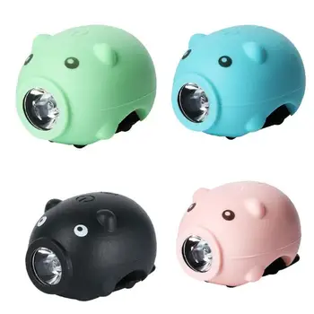 Piggy-formos Žibintai Žibintuvėlis Vaikų Saugaus Dviračių Žibintai Dviračių Priekinių žibintų Silikono LED Galva, Priekiniai Galiniai Varantys Dviračio Šviesos
