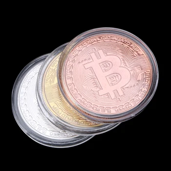 Fizinio BTC Metalo Auksą, Padengtą Bitcoin Monetos, Aukso progines monetas 1 vnt Antikos Imitacija, Kolekcines, Meno