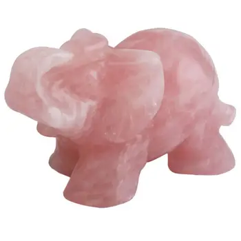 Rožinis dramblys Krištolo Artware Apdailos Gyvūnų Kišenėje Akmuo Statula Statulėlės Laimingas Kristalų Jade Ornamentu Rankdarbių #BO