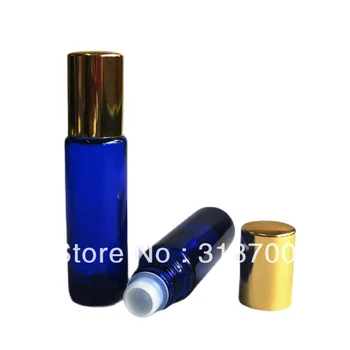 Aukštos kokybės 24/daug 10ml Nešiojamų Tuščias mėlyna stiklo konstrukcija ant butelio roll-on stiklo butelis eterinio aliejaus naudojimo,kosmetikos pakuotės