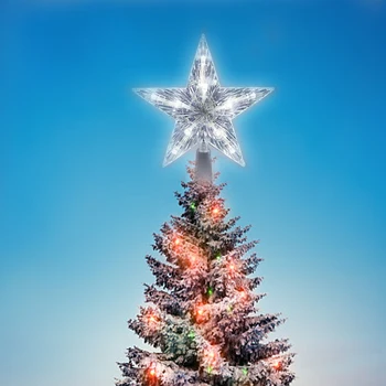 Kalėdų Medžio Viršuje Star LED Šviesos Lempos Namuose, Kalėdų Dekoracijos, Nauji Metai 2022 Kalėdų Medžio Penkerių-pažymėjo Žvaigždutė Lempos Papuošalai