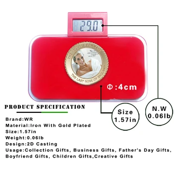 2019 WR UK Prabanga 24k Aukso Monetos 999.9 Auksą, Sidabrą, Suvenyrų Monetų Princesė Diana Atminimo Metalų Monetos Meno Ornamentas
