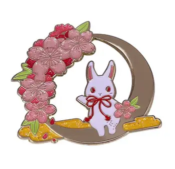 Cherry Blossom Emalio Pin Gėlių Medžio Ženklelis Mergina Gėlių Draugai Dovanos