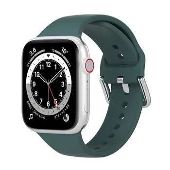 Minkšto Silikono Dirželis Apple Watch Band 44mm 40mm 38mm 42mm Gumos Watchband Apyrankę Pin dirželio sagtis iWatchSE6 5 4 3 2 1 juostos