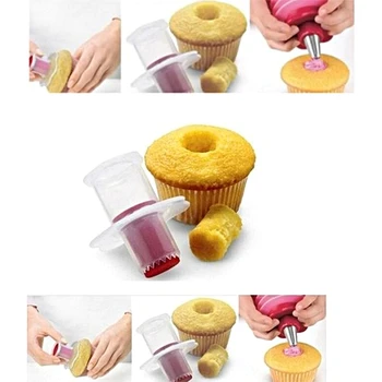 2vnt Mini Virtuvės Pyragas Core Nuėmiklių Rinkinys Kepimo Įrankiai Pyragą Keksų Stūmoklį Corer Apdailos Kasdien Tiekia Konditerijos gaminiai, Įrankiai
