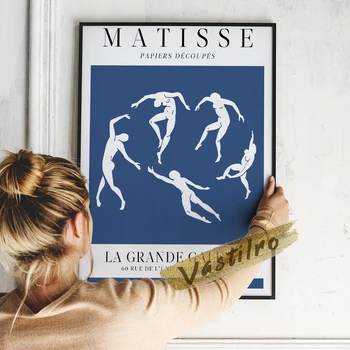 Matisse Retro Pav Fonai Drobės Tapybos Darbų Paroda Muziejaus Senovinių Plakatų Sienos Meno Dekoro Spausdinamos Nuotraukos Namų Puošybai