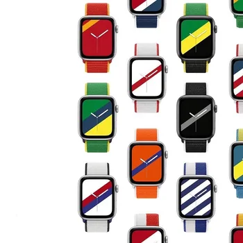 Nacionalinės vėliavos nailono Diržas Apple Watch7 6 5 4 SE 44mm 40mm 41mm 45mm Pakeitimo apyrankės Už iwatch serija 7 Sporto juosta