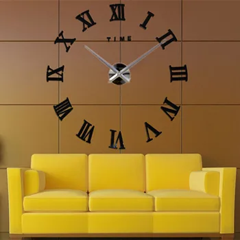 Naujų Pardavimo Romėniškais Skaitmenimis Sieninis Laikrodis Akrilo Medžiagos, lipnios Šiuolaikinio Namų Dekoro 