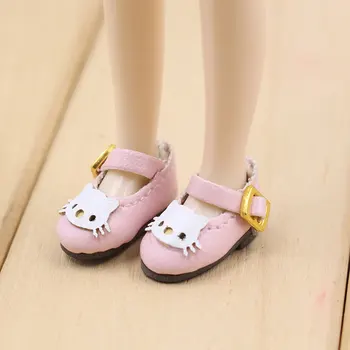 Vidurio LEDINIS DBS OB11ddf batai su plokščiu lankas Katytė Japonijos mygtuką odos batai, lėlė batai Lėlės priedai