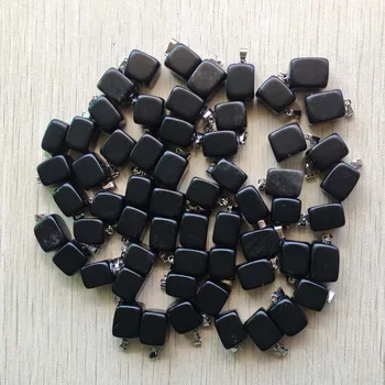 Mados natūralus juodas obsidianas akmens Netaisyklingos formos pakabučiai papuošalai priėmimo 50pcs/daug didmeninės nemokamas pristatymas
