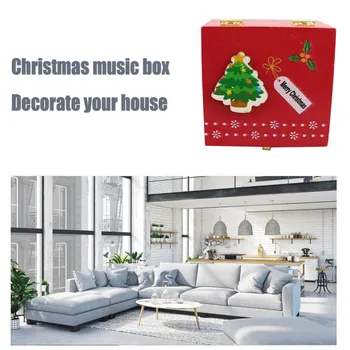 2020 m. Medinis Clockwork Music Box Kalėdų Dekoracijas Namų Chistmas Elementas Music Box Namų Dekoro Gimtadienio Dovana Vaikams