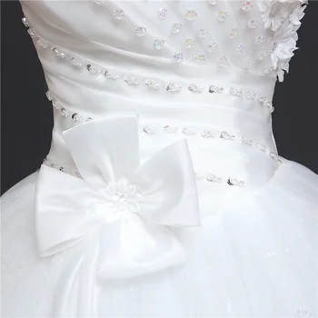 Realios Foto Paprastas nėrinių gėlių Stebėjimo off White Mados Seksualus Vestuvių Suknelės brides plius dydis vestido de noiva