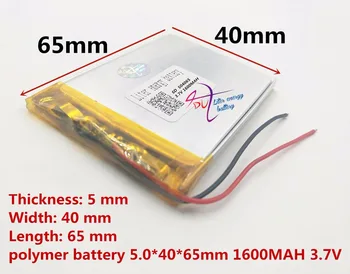 SD504065 504065 1600mAh ličio jonų polimerų baterija ,butas lipo baterija 3.7 v Įkraunamas baterijas