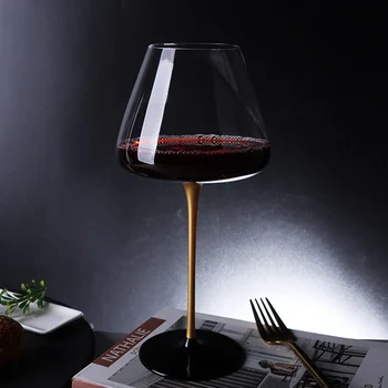 Kūrybos Įgaubtas Apačioje Vyno taurė 24K Kristalų Goblet Namų Europos Stilius Šviesos Prabanga Smėlis, Šampano taurių Drinkware