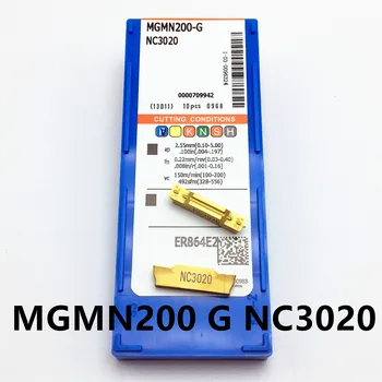 10VNT Karbido 10 vnt/dėžutėje MGMN200-G NC3020 2mm plotis karbido įterpti MGMN200 už MGEHR / MGIVR staklės, pjovimo įrankis